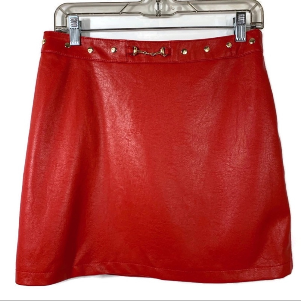 Forever 21 Faux Leather Red Skirt Size 29